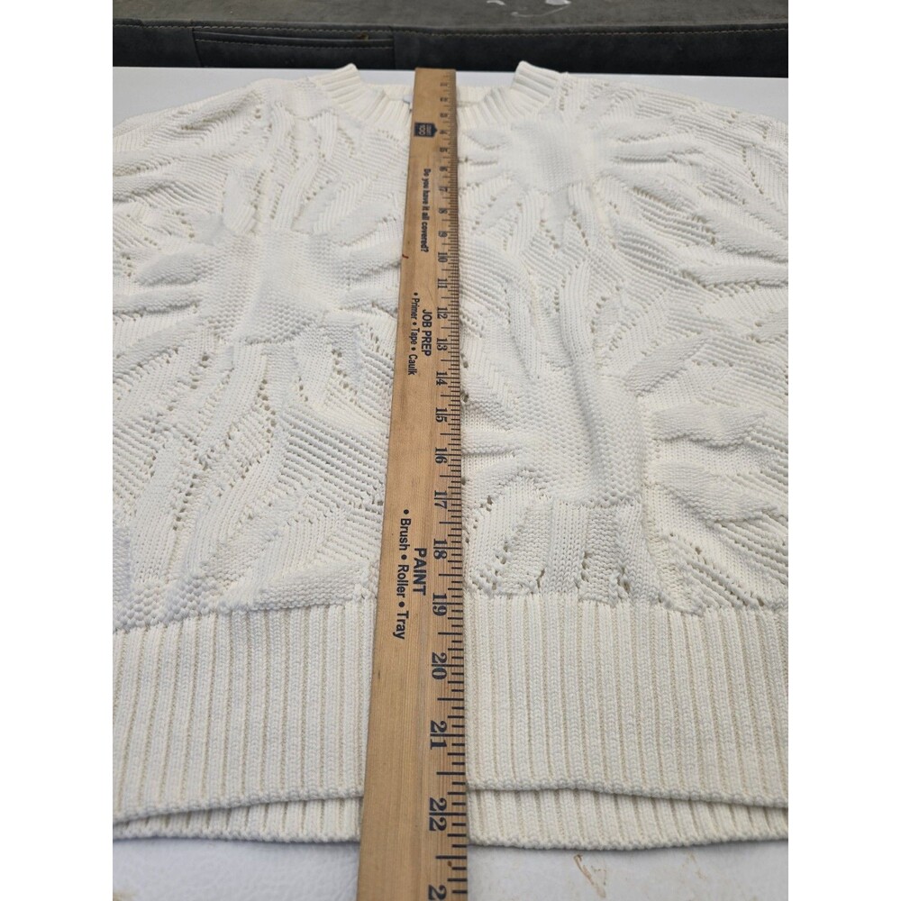 Akris Punto "Hello Sunshine" Cream Knit Short Sleeve Pullover Sweater Size 8 - Picture 10 of 10